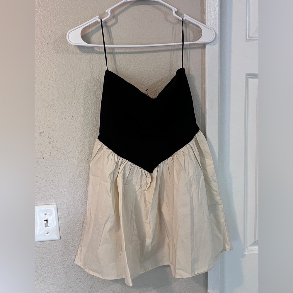 Cotton On Romee Tube Mini Dress in Black/Buttermilk | NWT | Size 6